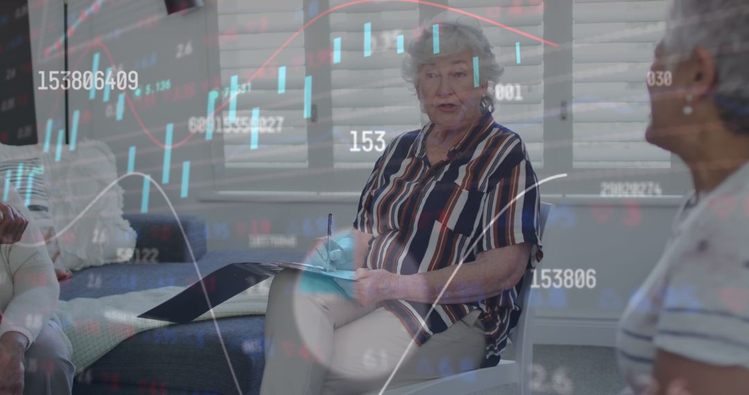 Seniors Engaged in Financial Analytics Discussion