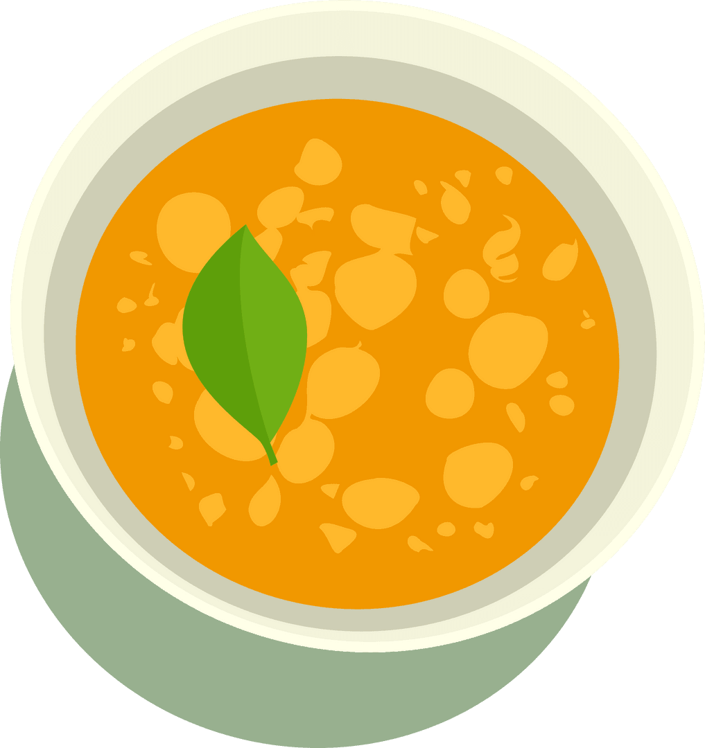 Minimalist Flat Design Bowl with an Orange Soup Illustration