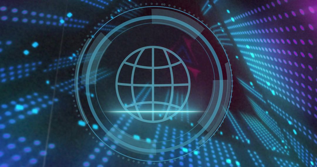 Futuristic Global Network with Vibrant Neon Lights