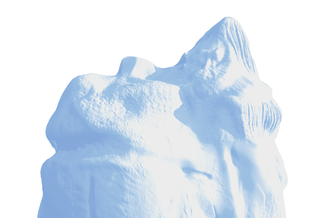 Transparent Iceberg Illustration with Blank Space