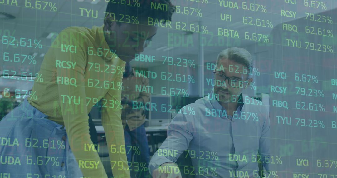 Diverse Professionals Analyzing Stock Market Data