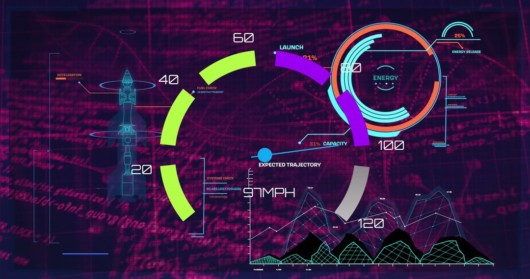 Futuristic Dashboard with Rocket Launch Data Interface