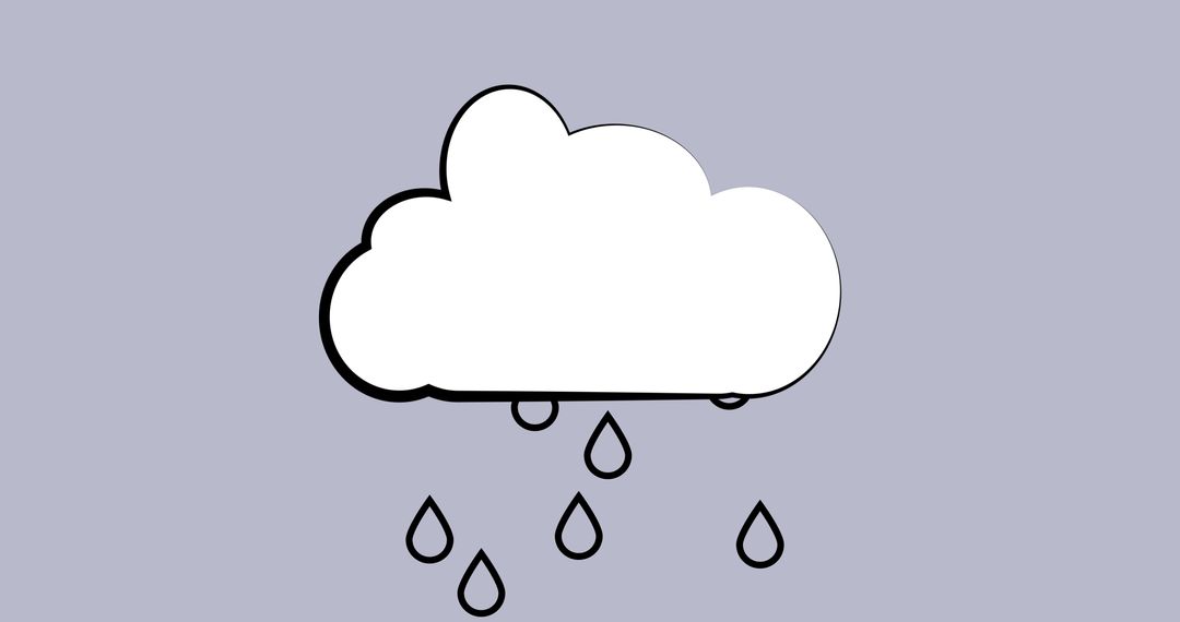 Simple Cloud Illustration with Raindrops on Pastel Background - Free Images, Stock Photos and Pictures on Pikwizard.com
