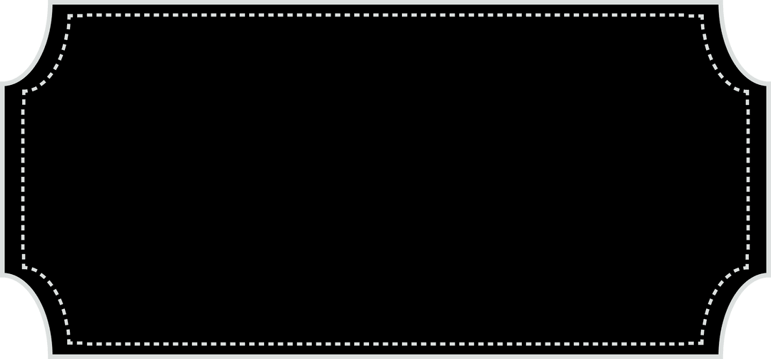 Black Ticket with Copy Space on Transparent Background