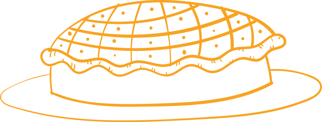 Yellow Pie Vector Illustration on Transparent Background