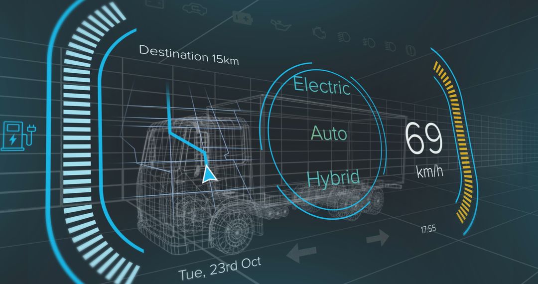 Futuristic Digital Interface of 3D Car Model Technology