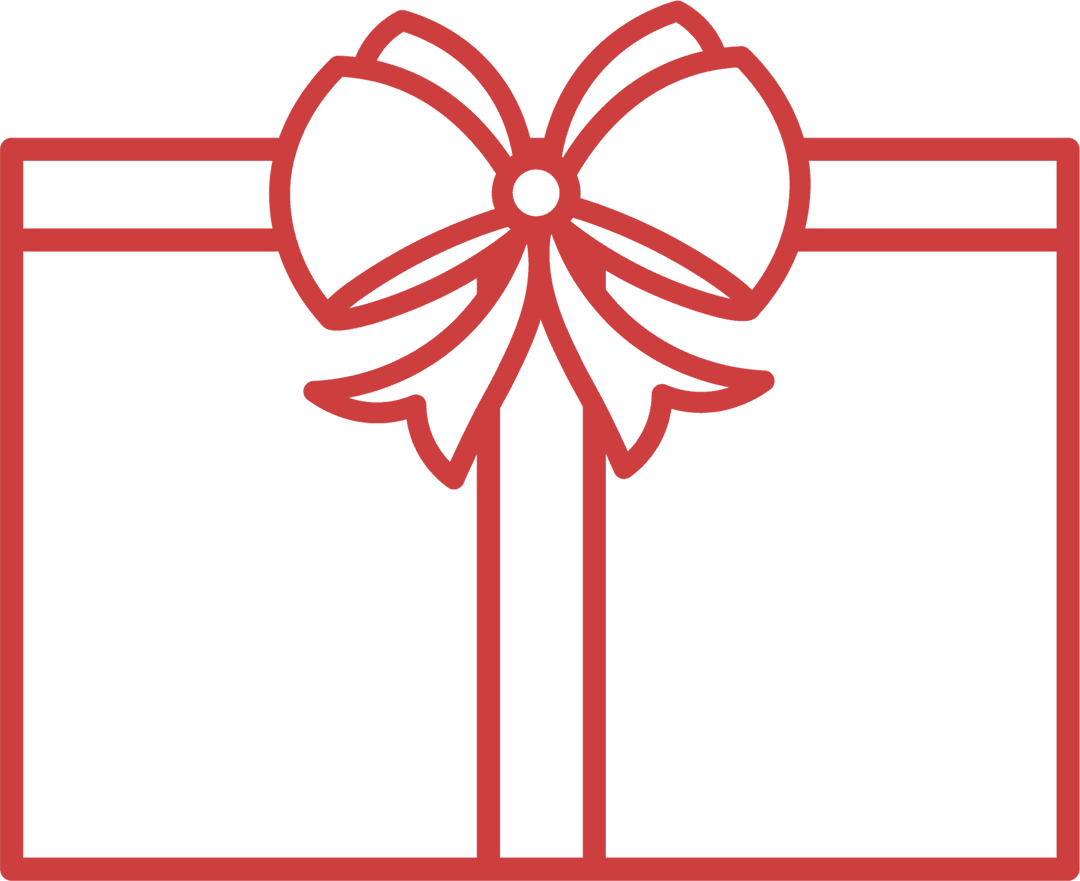 Red Gift Box with Bow on Transparent Background Illumines Surprise