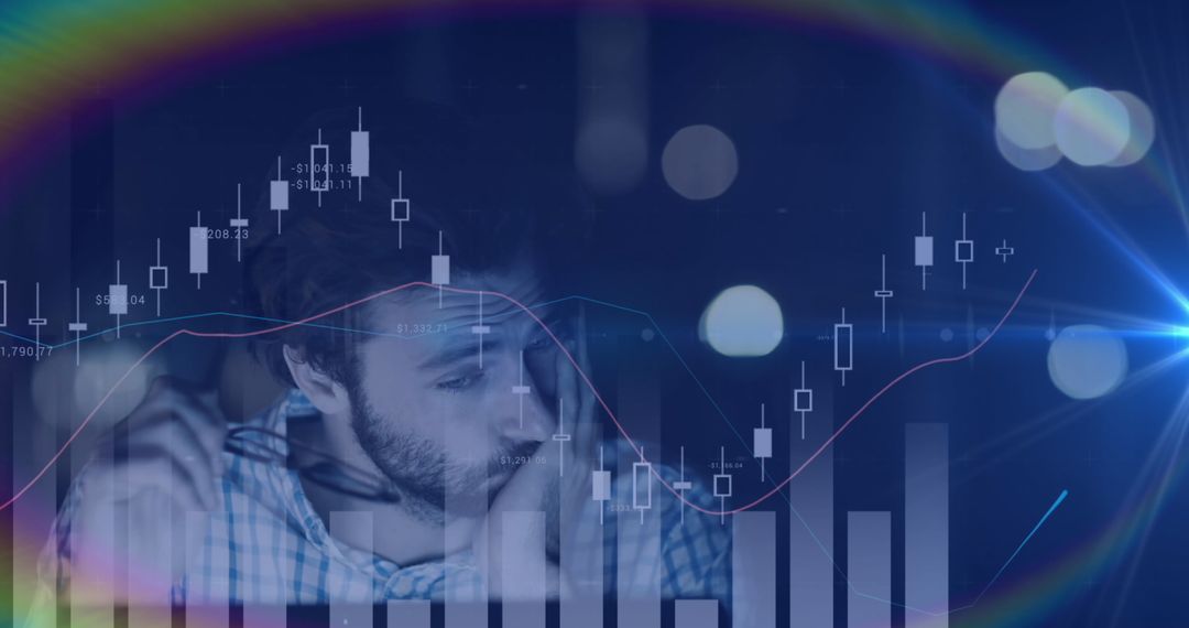 Tired Businessman Analyzing Financial Data and Trends