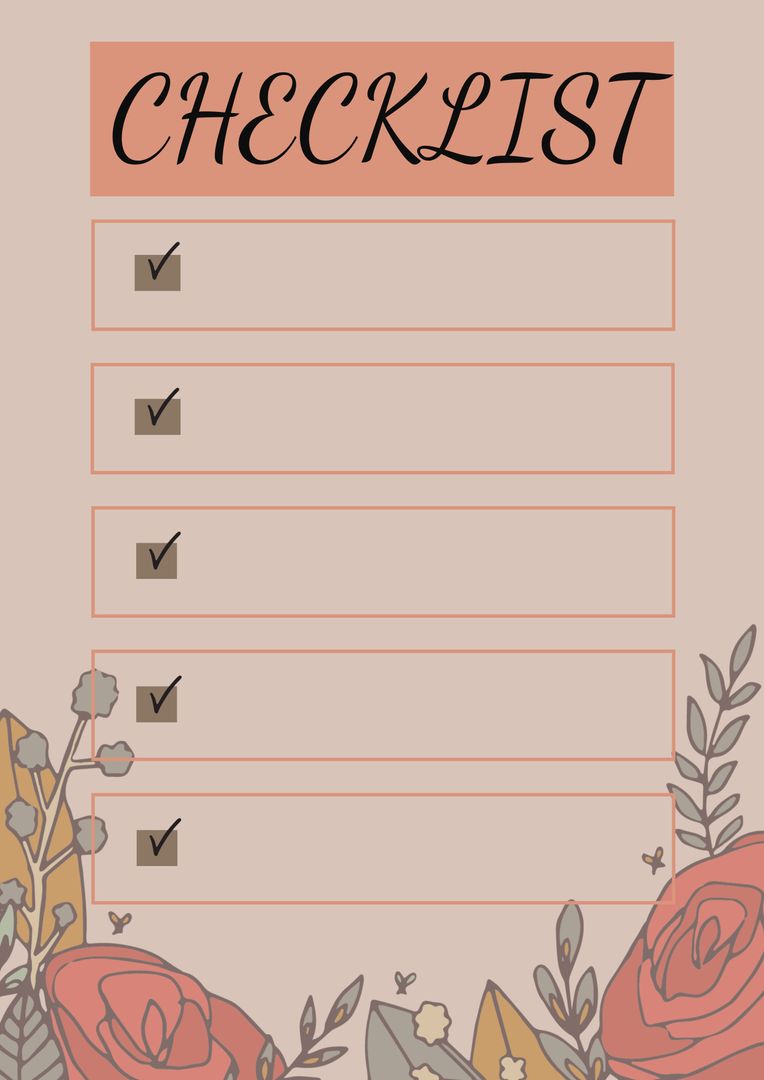 Floral Checklist Template for Elegant Task Management