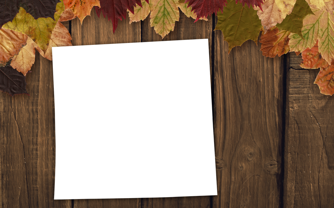 Transparent Frame with Autumn Leaves Border on Wooden Surface - Download Free Stock Images Pikwizard.com