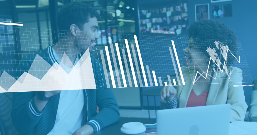 Diverse Business Team High Five with Virtual Data Overlays