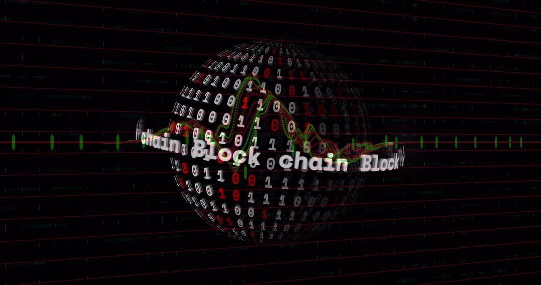 Digital globe with binary code for technology and innovation themes