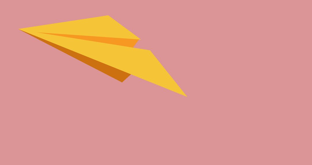 Minimalist Yellow Paper Plane on Pink Background