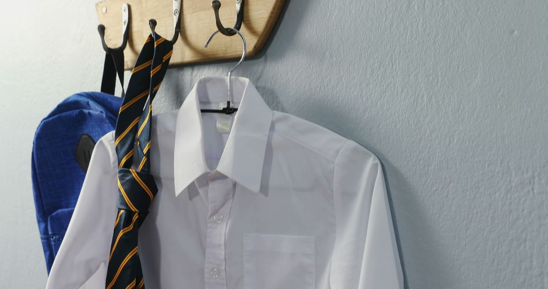 Formal Attire Setup with White Shirt and Tie - Free Images, Stock Photos and Pictures on Pikwizard.com