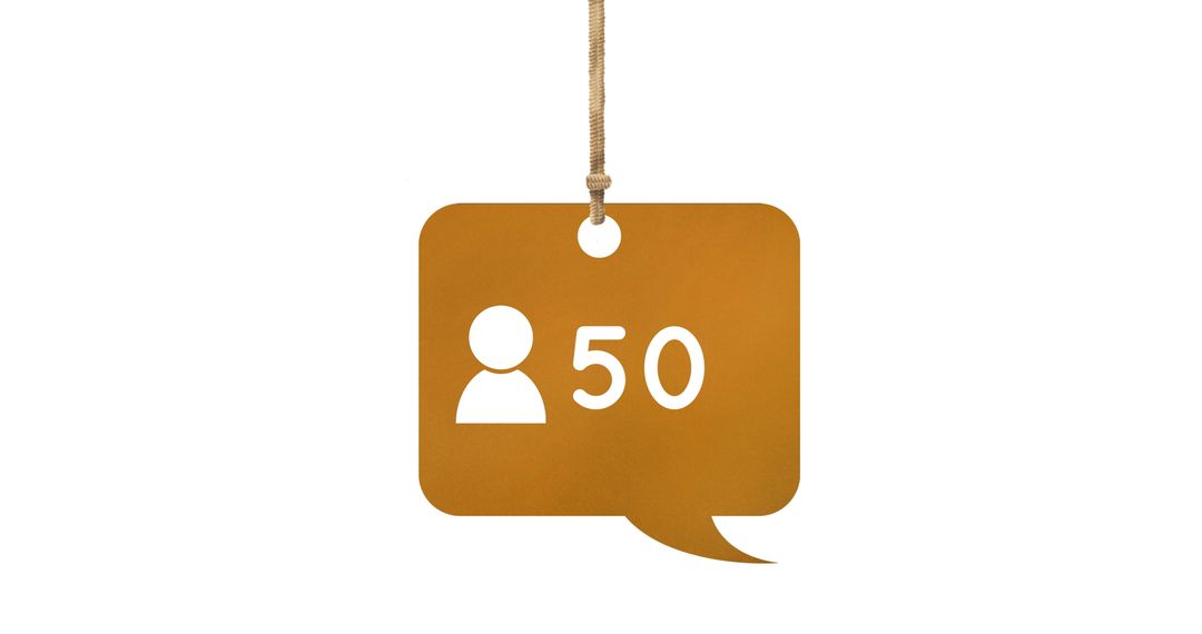 Hanging Social Media User Notification Icon