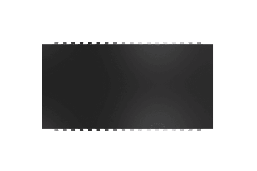 Transparent Close-Up of Integrated Circuit on White Background