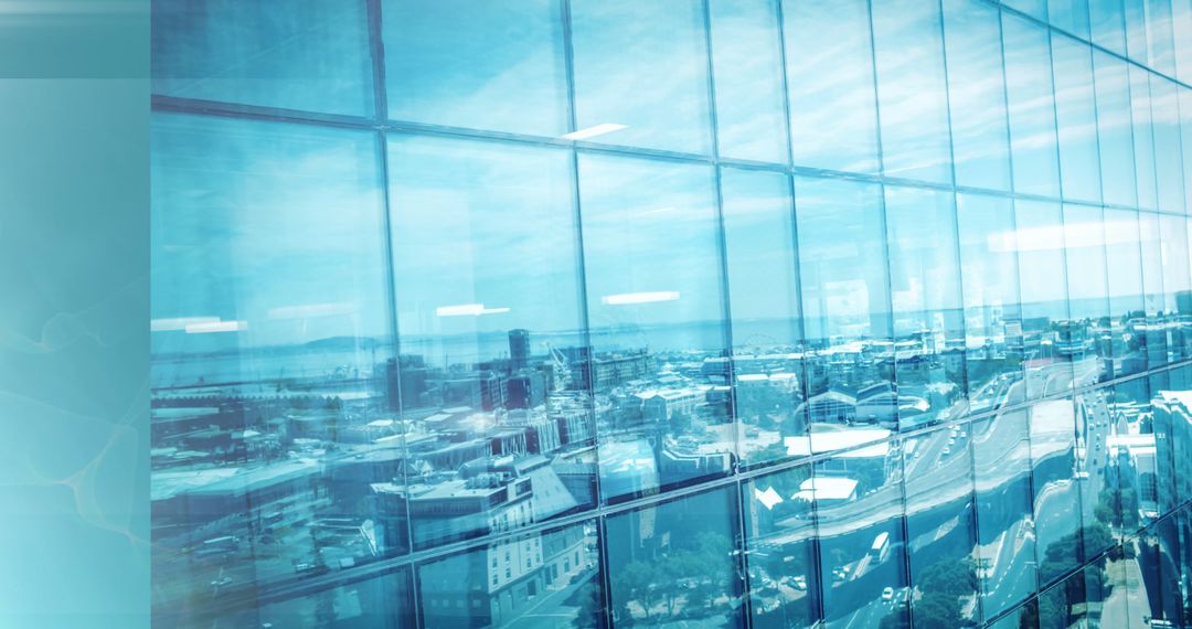 Futuristic Digital Brain Overlaying Urban Cityscape with Technology Interface