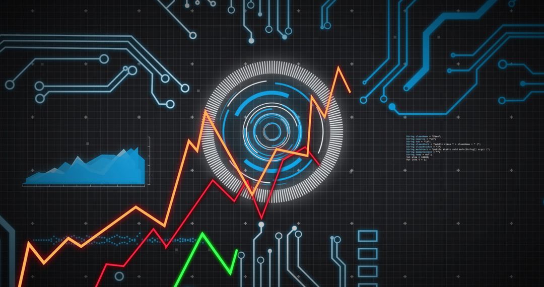 digital data processing with geometric circuit visuals - Free Images, Stock Photos and Pictures on Pikwizard.com