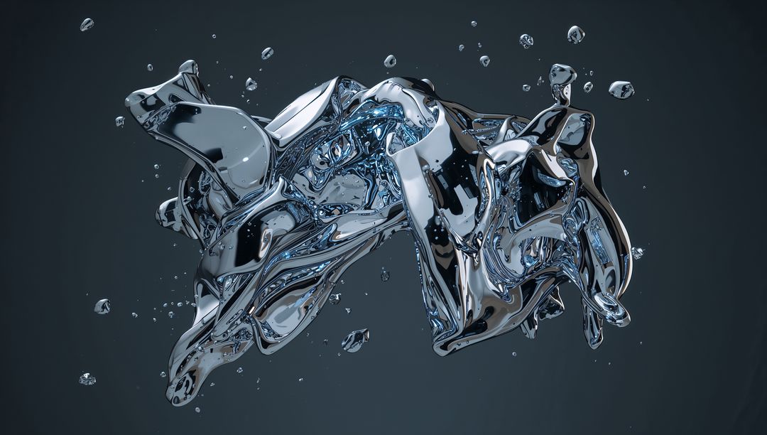 Futuristic Chromatic Liquid Sculpture in Digital Setting