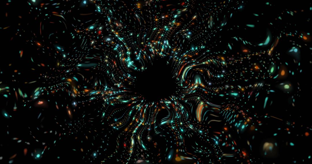 Vibrant Lights Forming a Colorful Abstract Cosmic Tunnel
