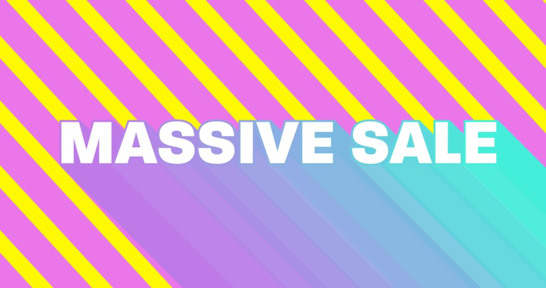 Bright Massive Sale Banner Design with Colorful Stripes