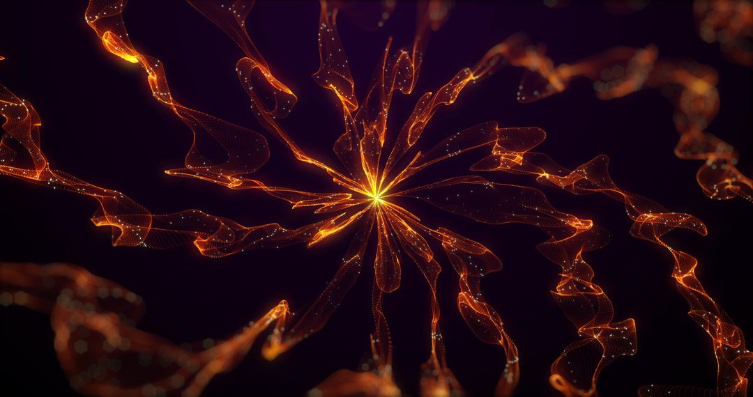 Abstract Orange Light Trails in Hypnotic Motion