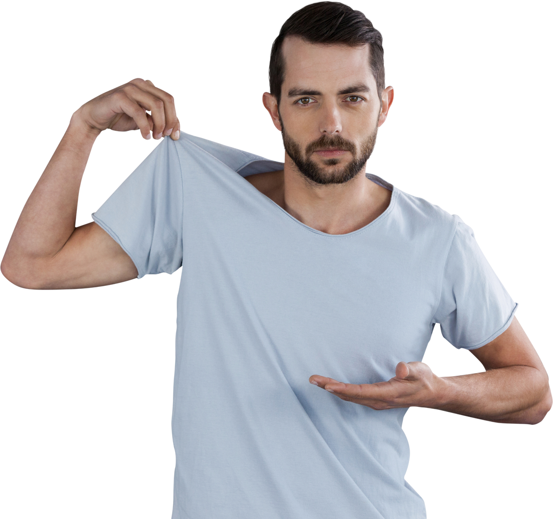 Transparent Background Male Model Showing Light Blue T-Shirt - Download Free Stock Images Pikwizard.com