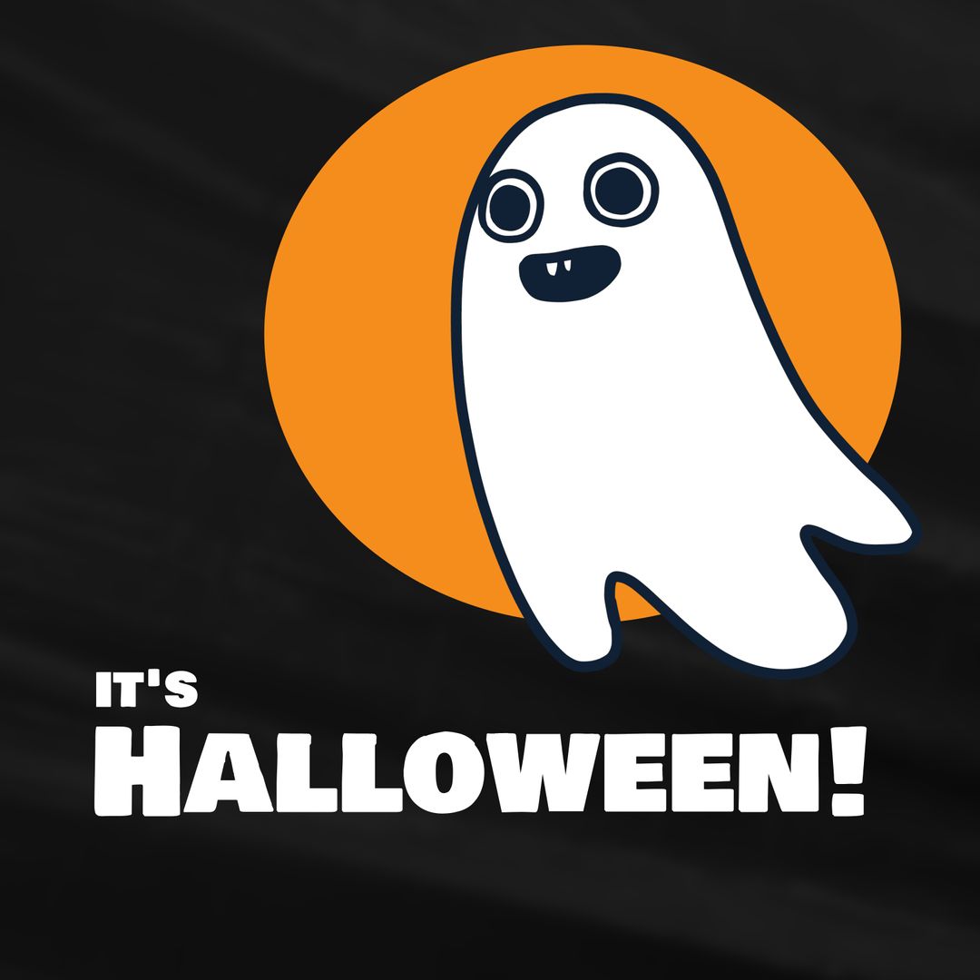 Spooky Cute Ghost Halloween Design with Text