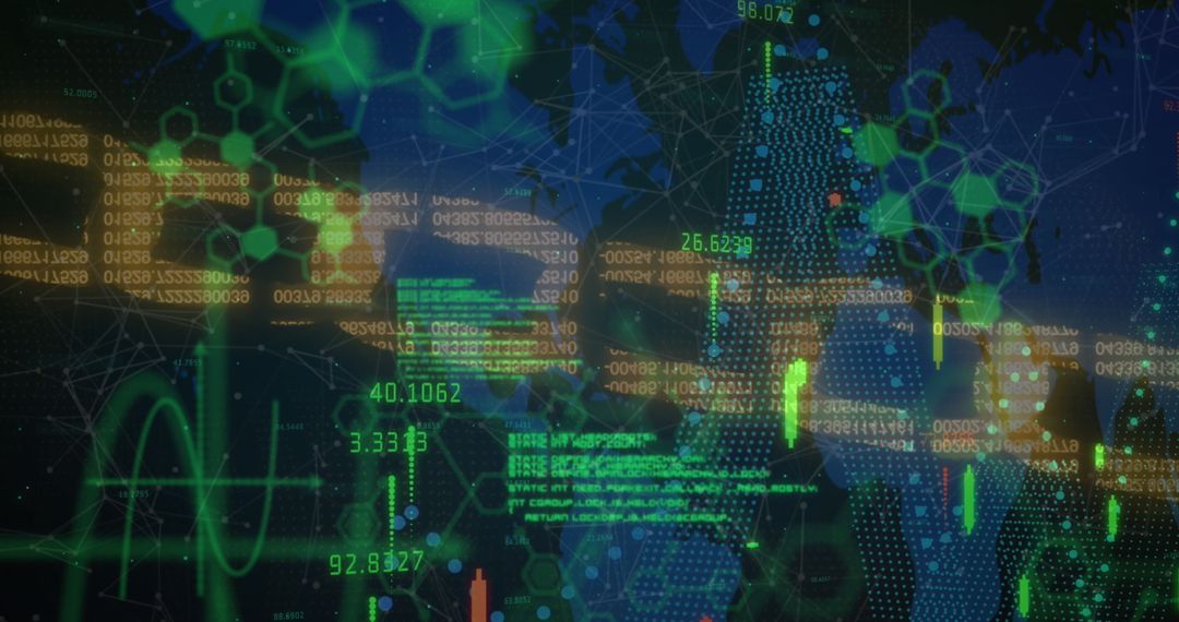 Digital Financial Analytics Displaying Global Market Trends