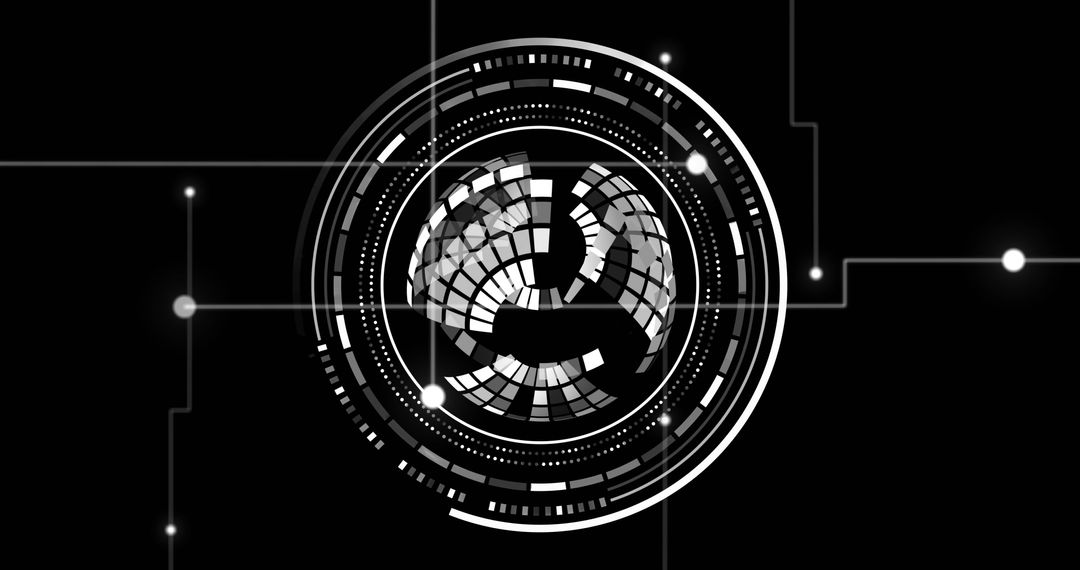 Digital Globe with AI Data Overlay on Black Background