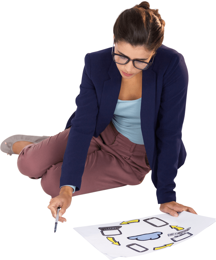 Transparent Background Success Blueprint Woman