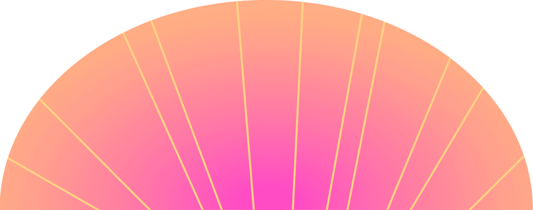 Vibrant Half-Circle Design with Transparent Background