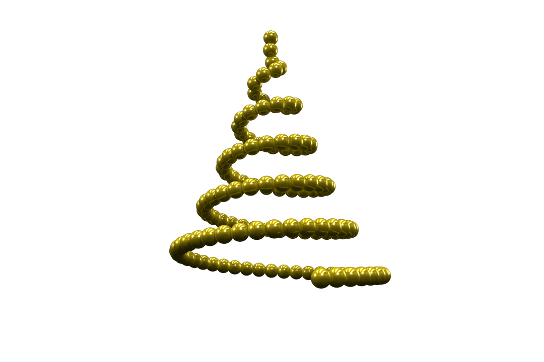 Golden Ripple Spiral Christmas Tree Isolated Transparent Background