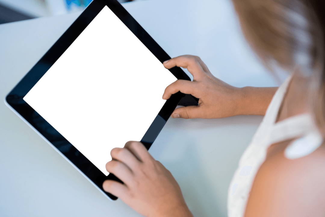 Child Engaging with Transparent Tablet Technology at Home