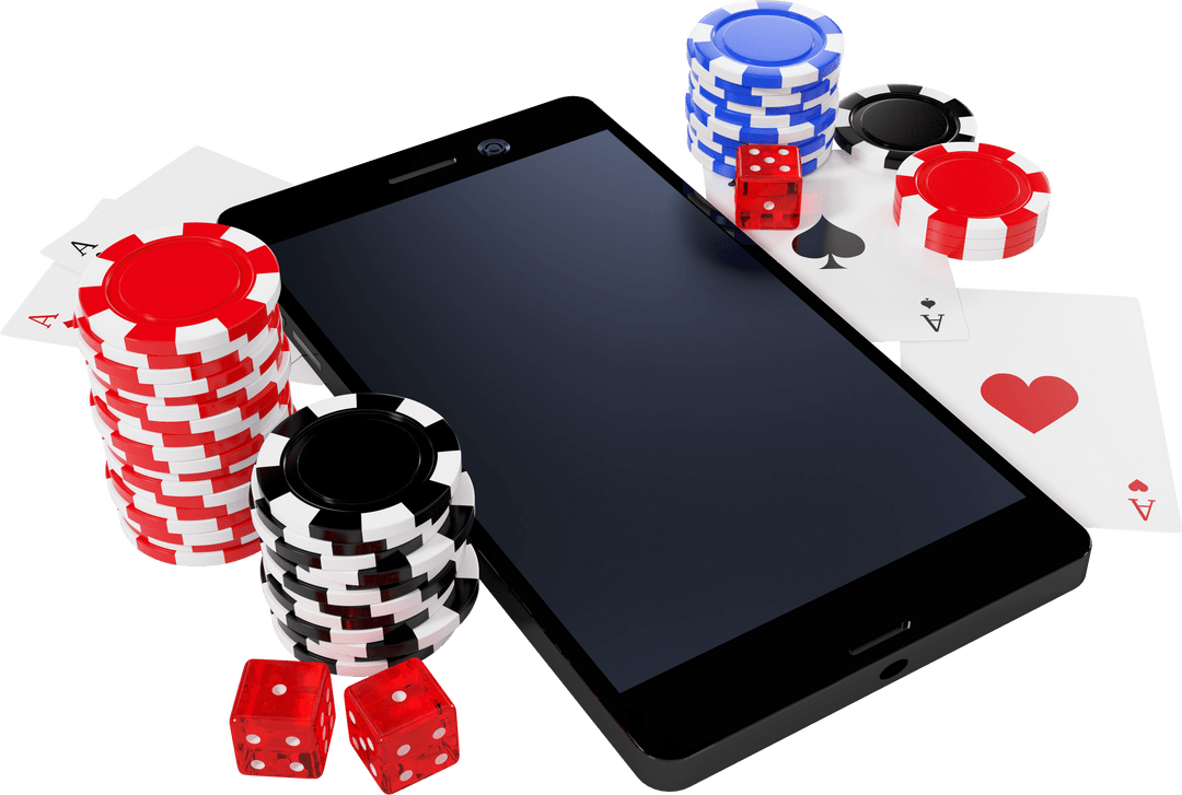 Transparent Mobile Gambling Poker Chips Cards Dice