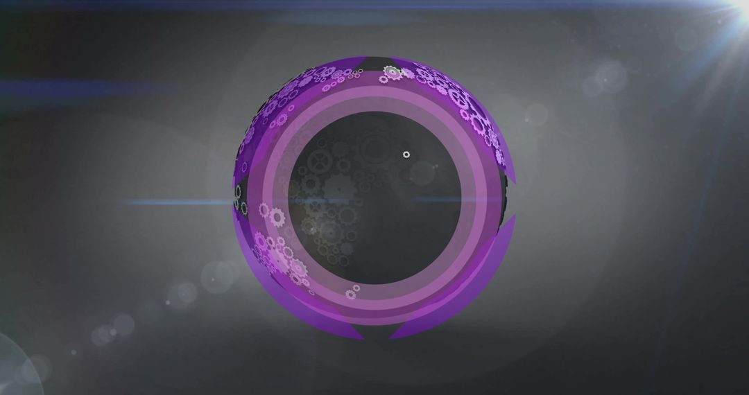 Futuristic Sphere Hovering in Digital Space with Purple Design