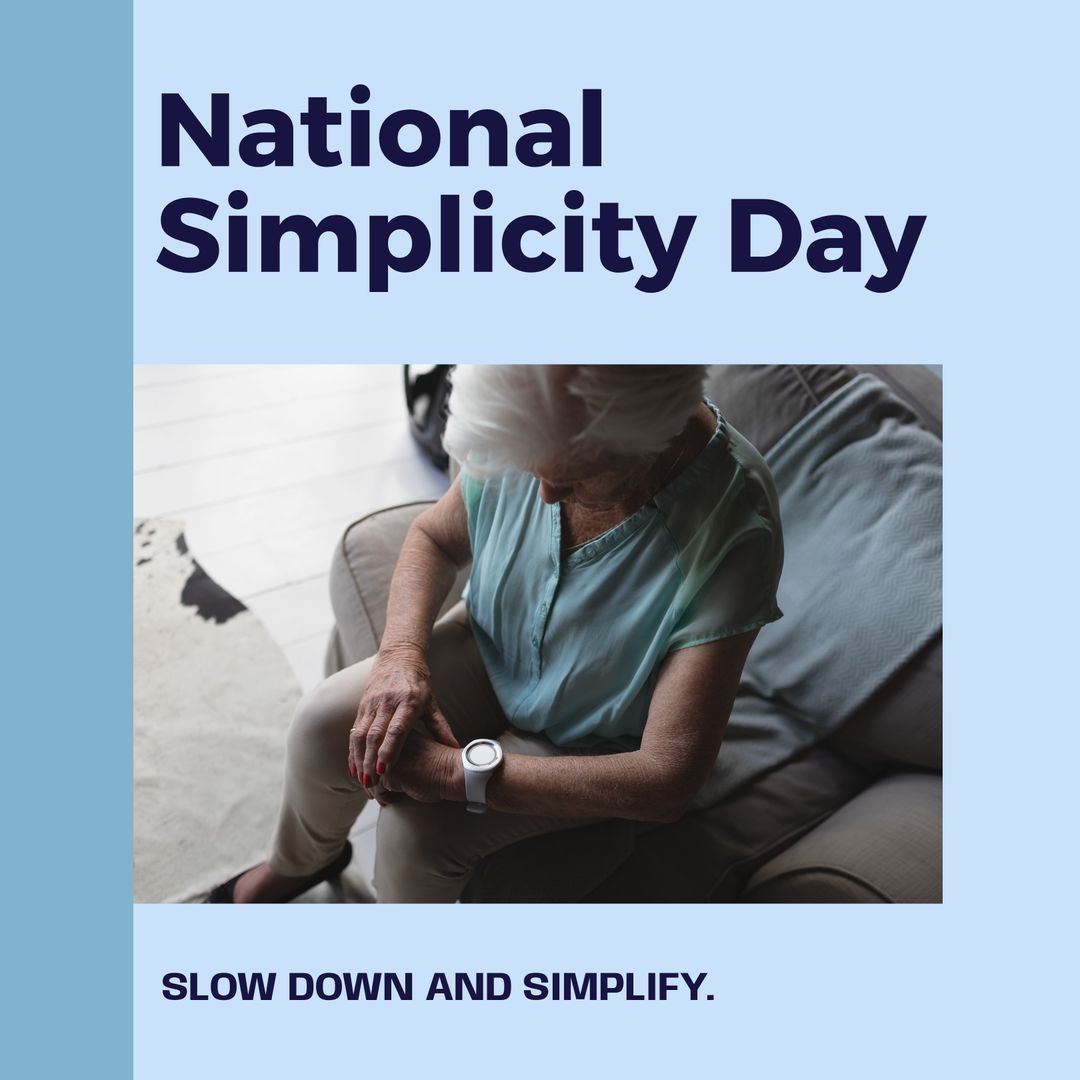 Senior Adult Celebrating National Simplicity Day with Smartwatch
