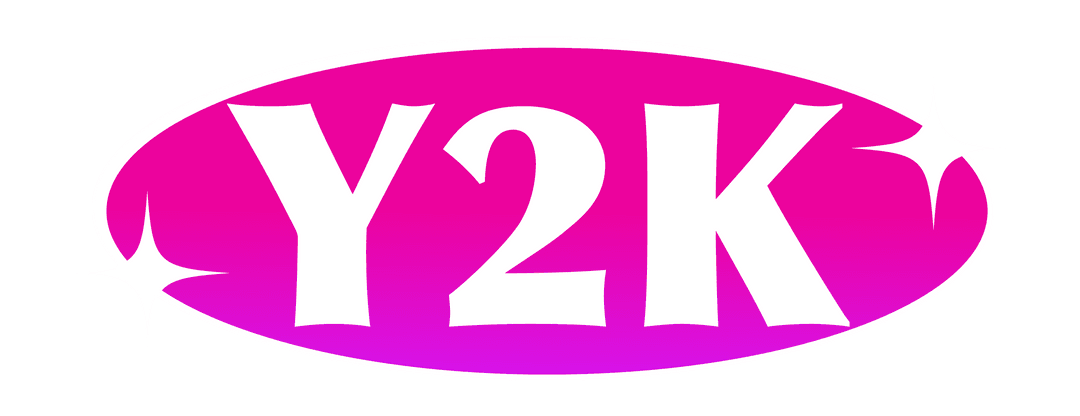 Y2K Bold Font Magenta Pink Gradient Emblem on Transparent