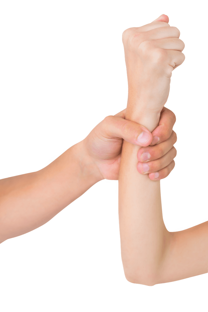 Man Grabbing Woman's Wrist on Transparent Background