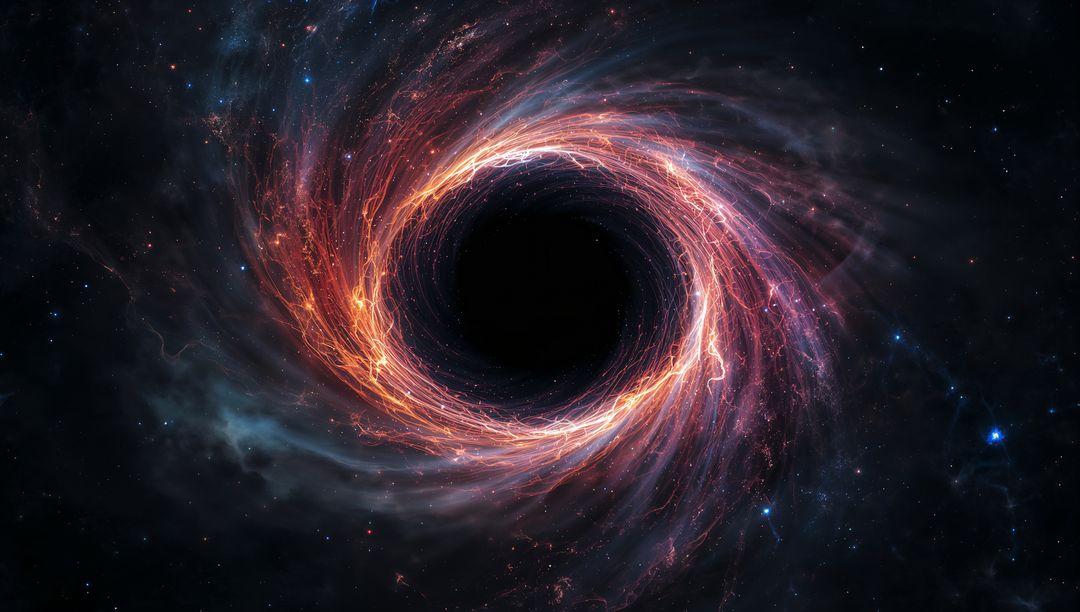 Swirling Black Hole with Fiery Accretion Disk in Deep Space
