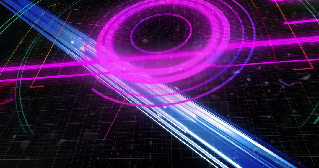 Abstract Futuristic Digital Interface with Colorful Lights