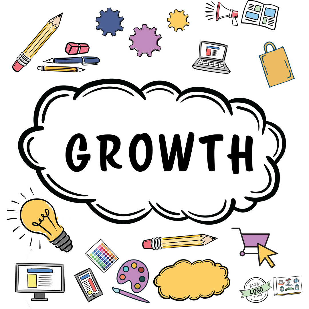 Creative Elements and Icons with Growth Text Transparent Background - Download Free Stock Images Pikwizard.com