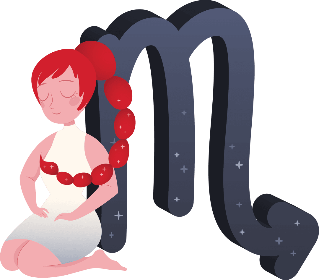 Scorpio Zodiac Illustration with Transparent Background