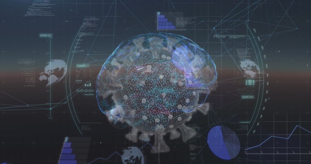 Futuristic Brain and Virus Technology Interface Concept