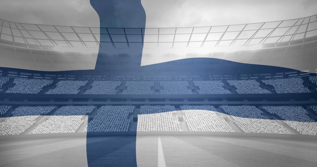 Finland National Flag Overlaid on Modern Sports Stadium - Free Images, Stock Photos and Pictures on Pikwizard.com