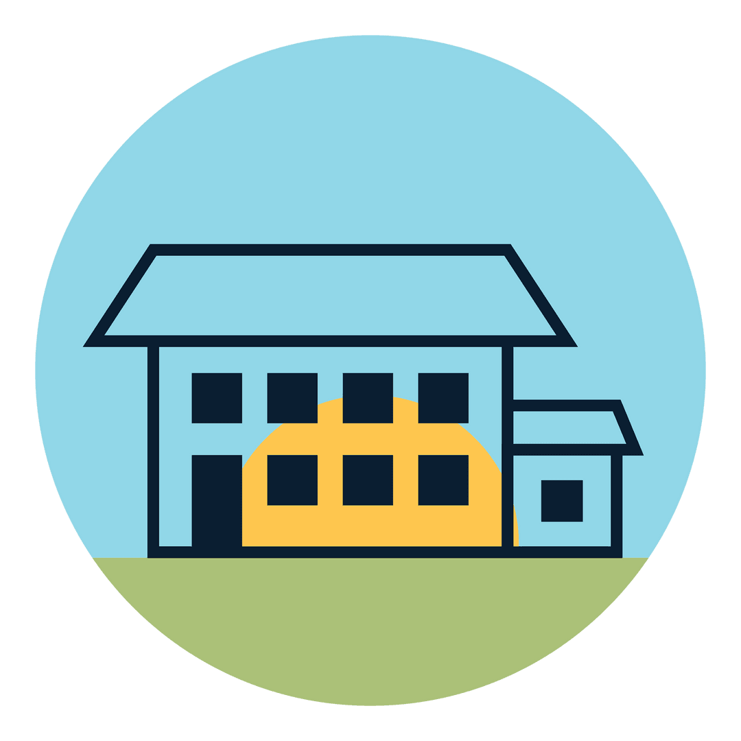 Stylized Modern House Illustration with Transparent Background