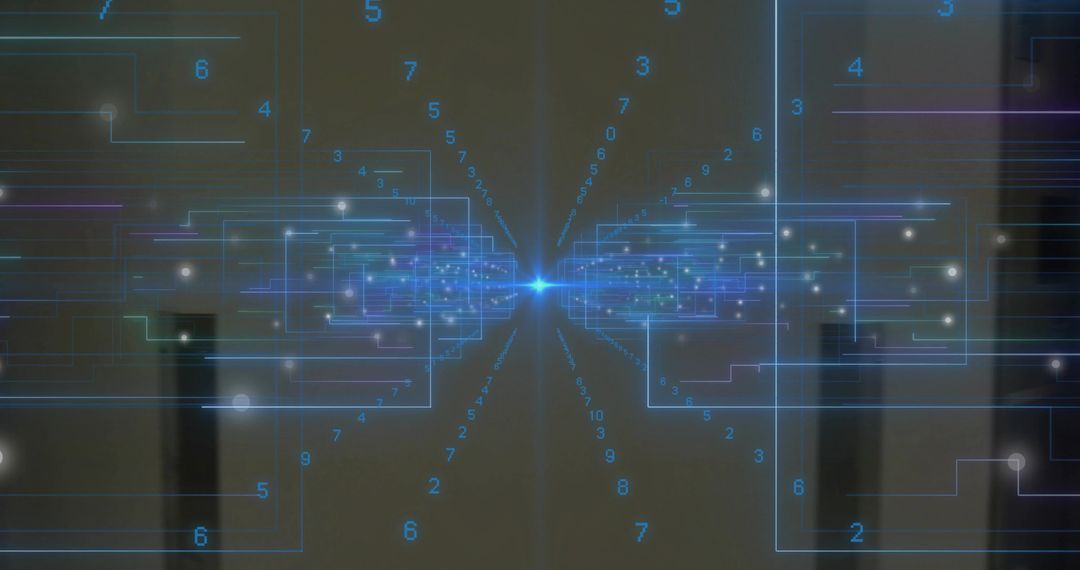 Converging Neon Data Streams Merging at Glowing Node Futuristic Digital Network