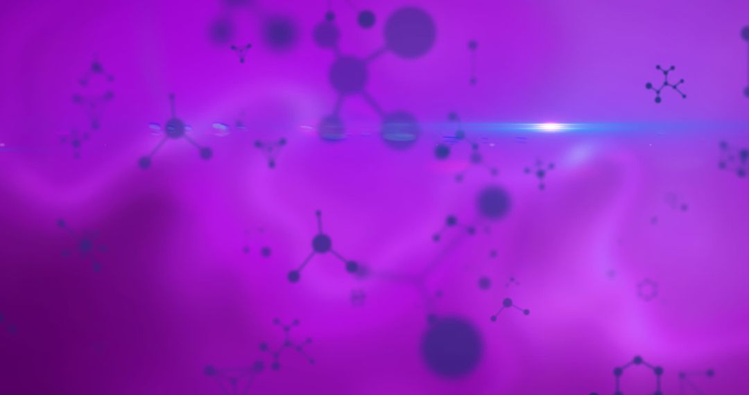 Abstract Molecular Structure on Purple Background