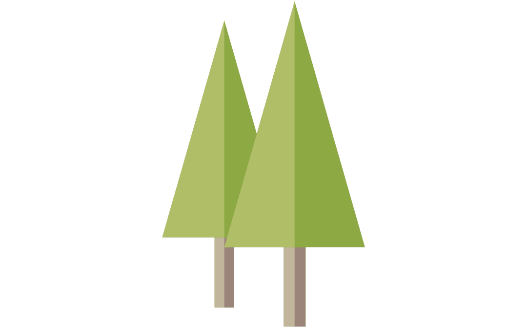Minimalist Geometric Tree Illustration on Transparent