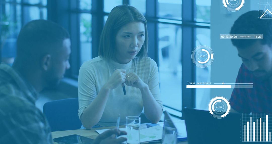 Diverse Team Analyzing Financial Data Collaboration